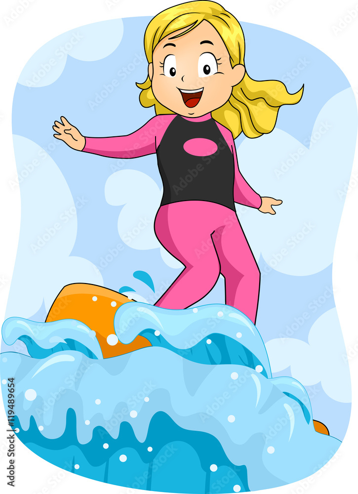 Kid Girl Surfing Kid Girl Surfing