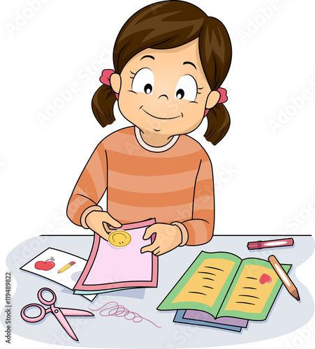 Kid Girl Greeting Card Craft
