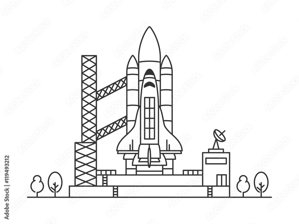 Illustration Spaceship Rocket Launch
