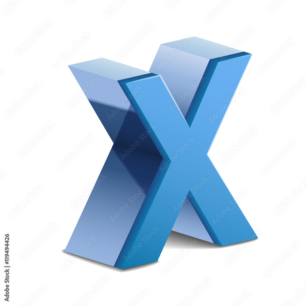 3d blue letter X 3d blue letter X