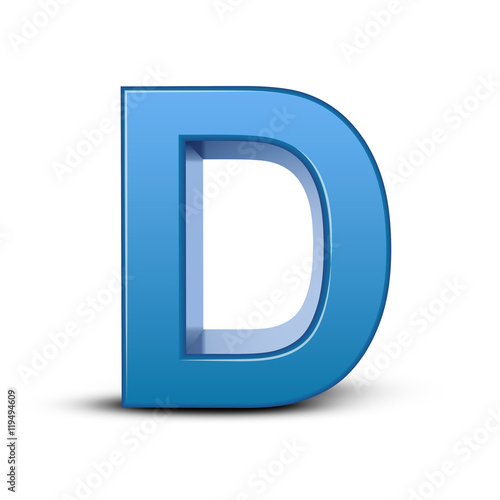 3d blue letter D