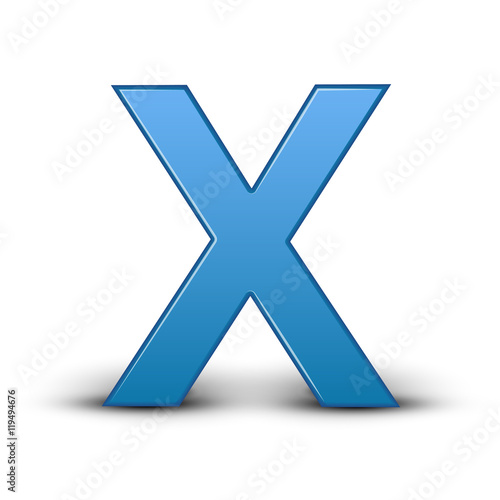 3d blue letter X
