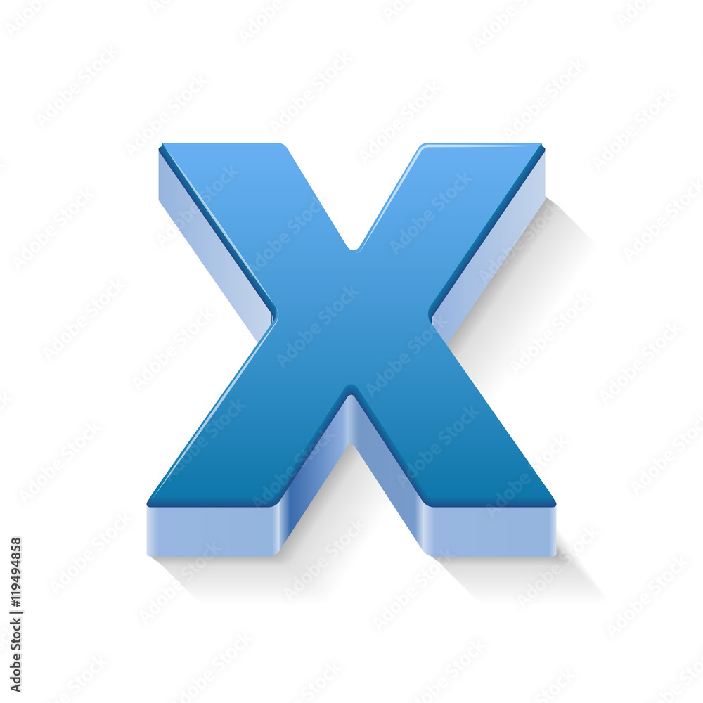 3d blue letter X 3d blue letter X