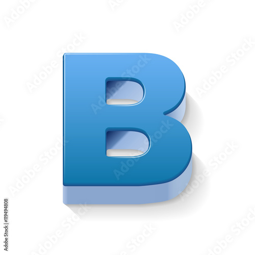3d blue letter B