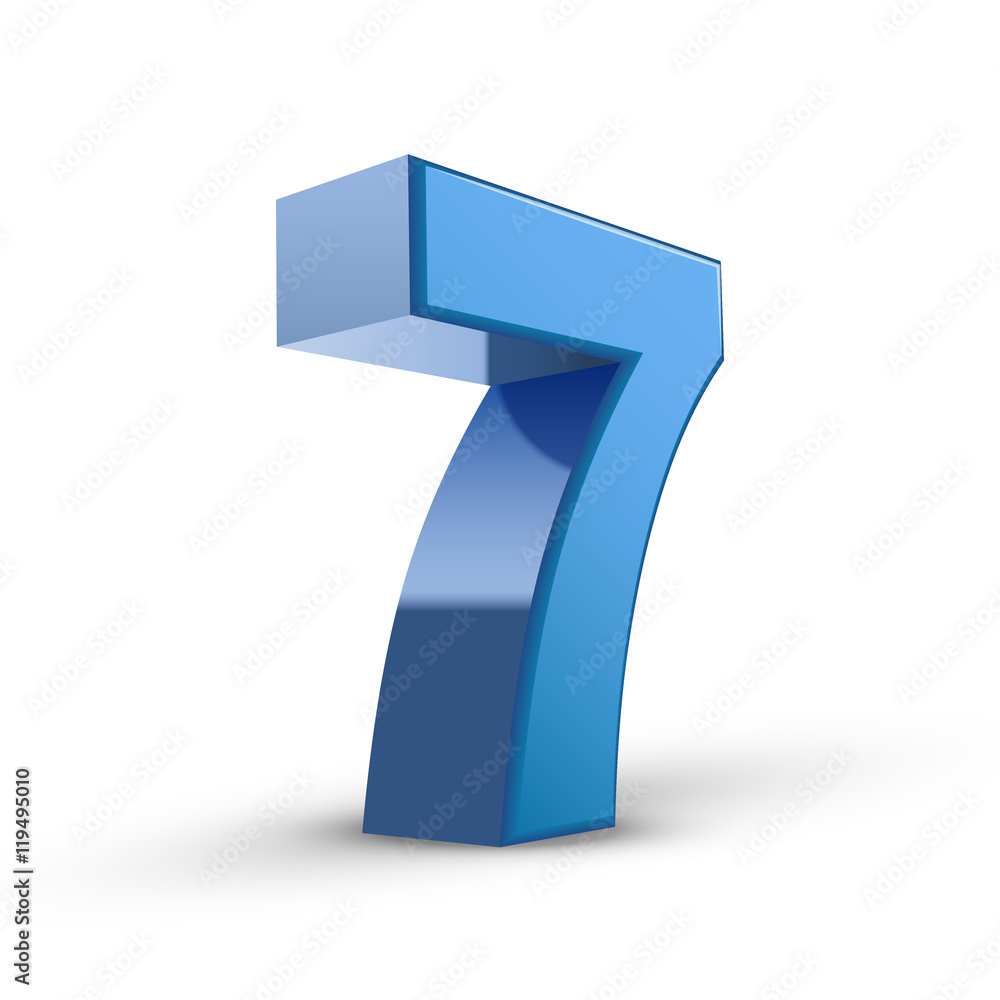 3d shiny blue number 7 3d shiny blue number 7