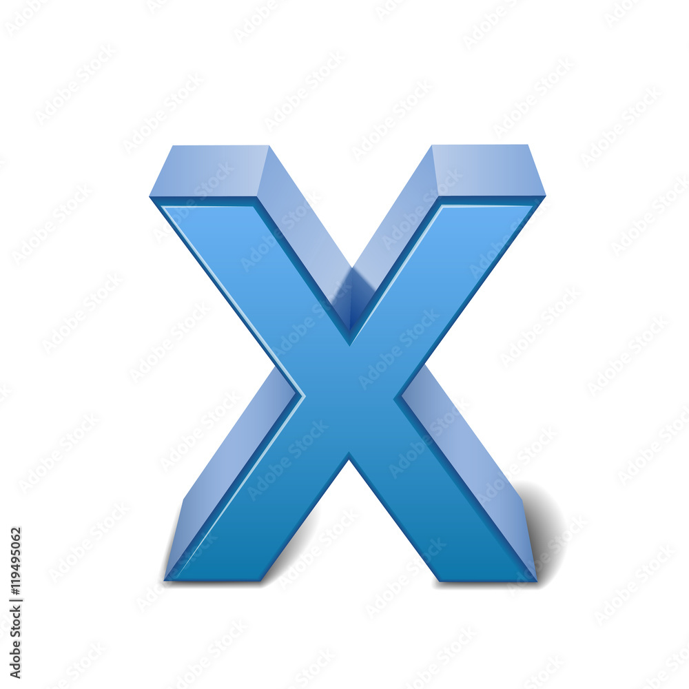 3d blue letter X 3d blue letter X
