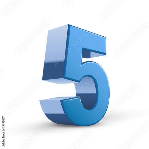 Free Download 3d shiny blue number 5 - GFXLoad