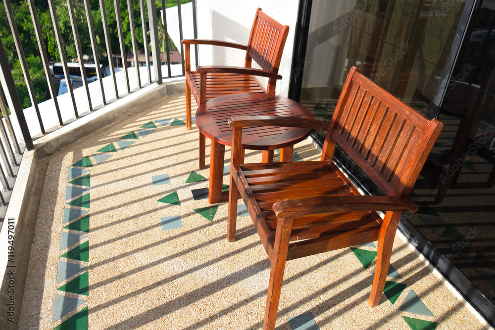 Wooden table and chair set