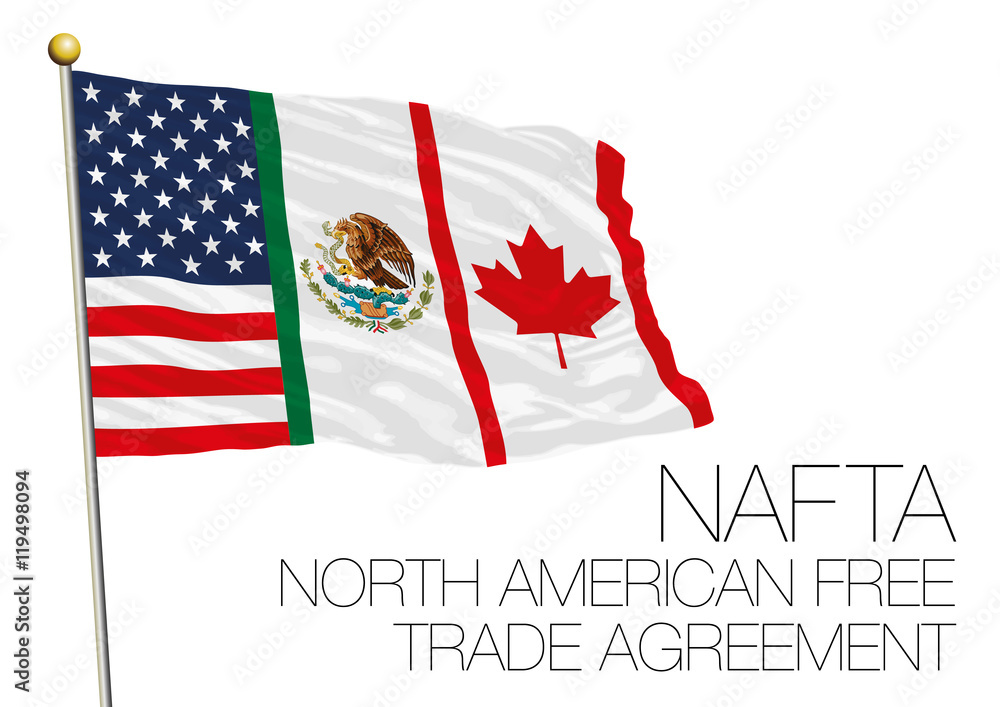 NAFTA, North American Free Trade Agreement flag Stock Vector | Adobe Stock