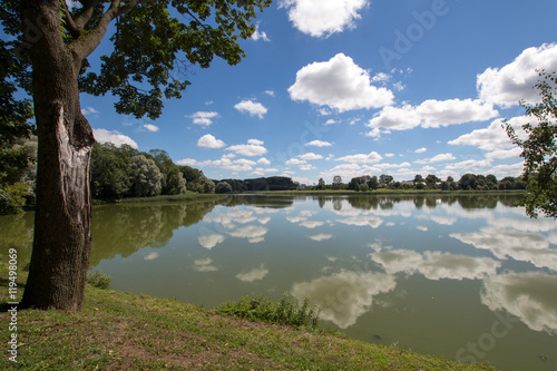 Reflections of clouds in a park © tchoupis