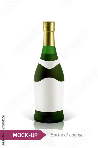 green bottles of cognac