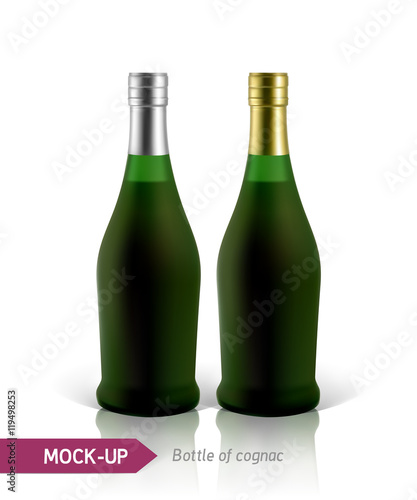 green bottles of cognac