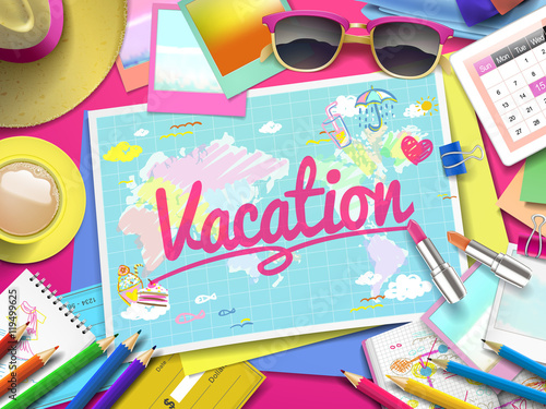 Vacation on map