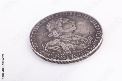 ancient Russian silver coin photo