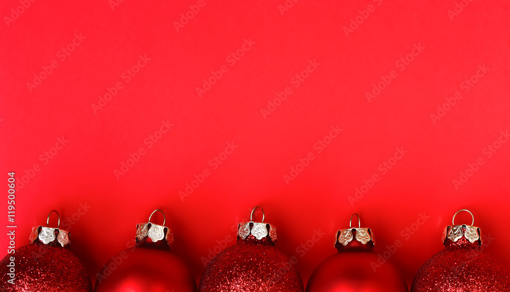 Christmas red background with balls Christmas red background with balls