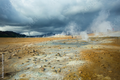 Geothermal landscape. Hverarond, Hverir, Iceland.