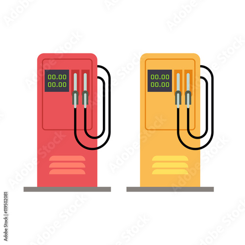 Gas station pump with gasoline petrol flat vector illustration