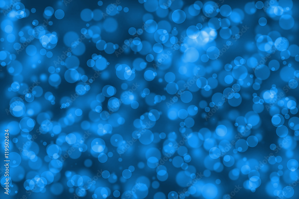 Blue Color Blur Bokeh for Background, Circle round shape Abstract Graphic, Magic Light Out of Focus Effect.