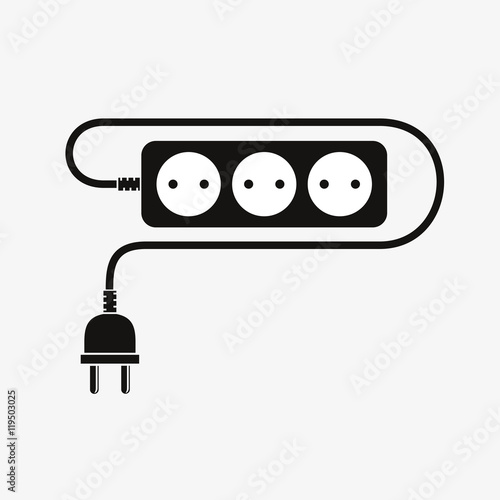 Extension cord - vector illustration.