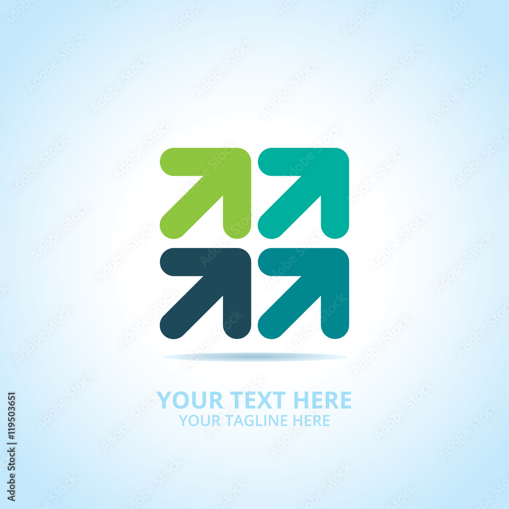 Abstract Progress Arrow logo, design concept, emblem, icon, flat logotype element for template. Abstract Progress Arrow logo, design concept, emblem, icon, flat logotype element for template.