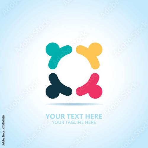 Abstract Partnership logo, design concept, emblem, icon, flat logotype element for template.