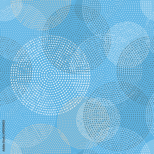 Seamless vector background with decorative dotted circles. Print. Cloth design, wallpaper.