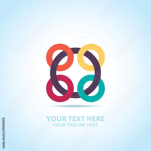 Abstract Connect logo, design concept, emblem, icon, flat logotype element for template.