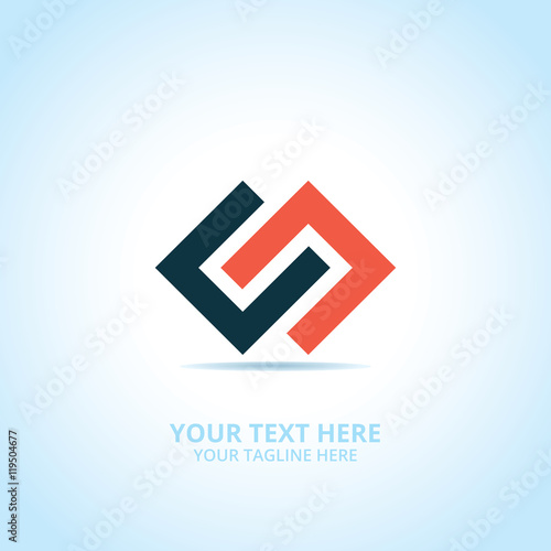 Abstract Connect logo, design concept, emblem, icon, flat logotype element for template.