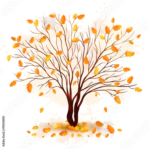 Autumn tree vector background