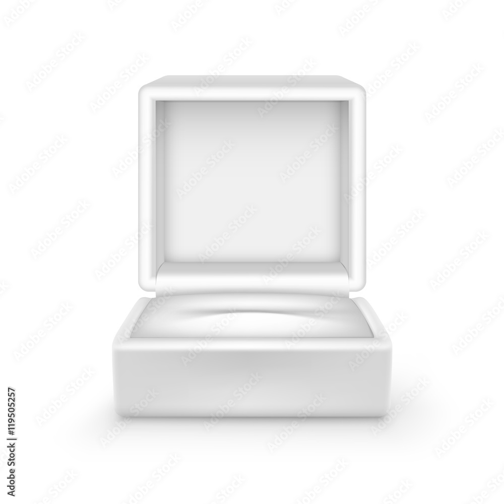 Vector Empty White Velvet Opened gift jewelry box on Background Vector Empty White Velvet Opened gift jewelry box on Background