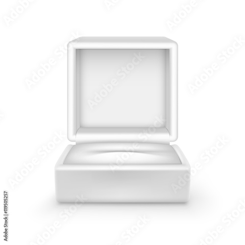 Vector Empty White Velvet Opened gift jewelry box on Background