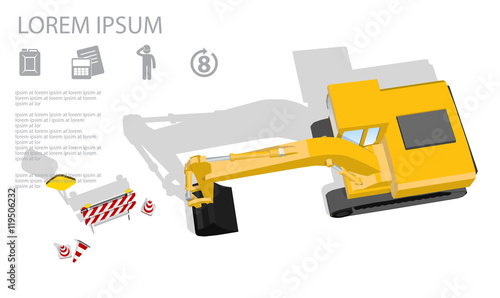 excavator top view power machine