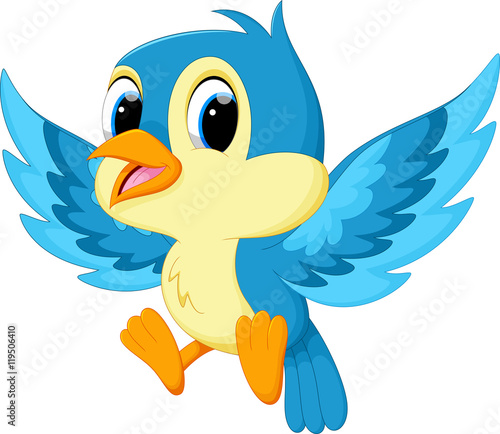 Cute blue bird cartoon