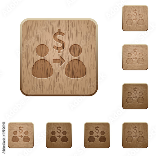 Send Dollar wooden buttons