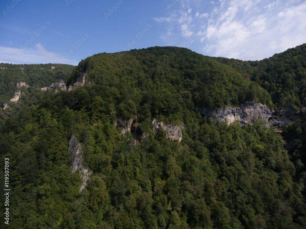  aircraft photos. Beautiful mountain waterfall.  Caucasus Monks