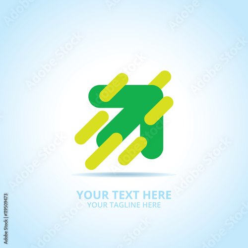 Abstract arrow logo, design concept, emblem, icon, flat logotype element for template.