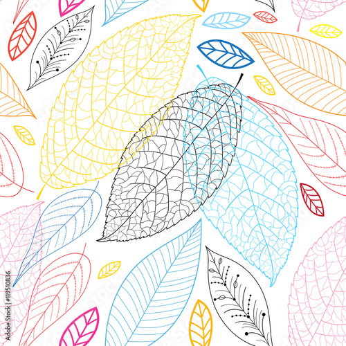 Graphic pattern of autumn leaves