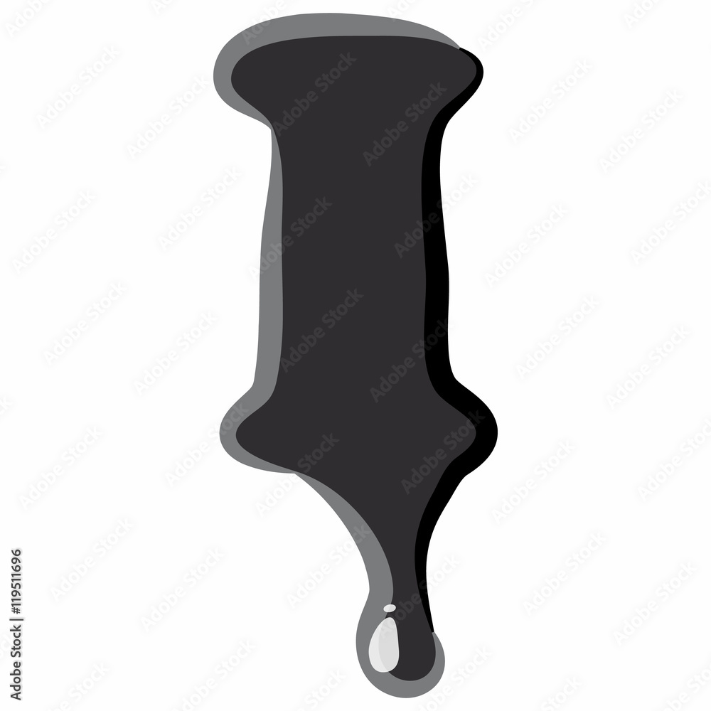 I letter isolated on white background. Black liquid oil I letter vector illustration I letter isolated on white background. Black liquid oil I letter vector illustration