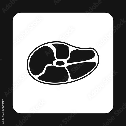 Piece of meat veal icon in simple style isolated on white background. Food symbol