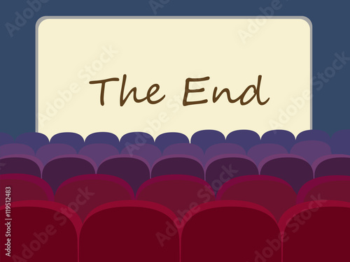Movie theater and movie screen vector illustration