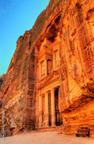 Al Khazneh temple in Petra. UNESCO world heritage site