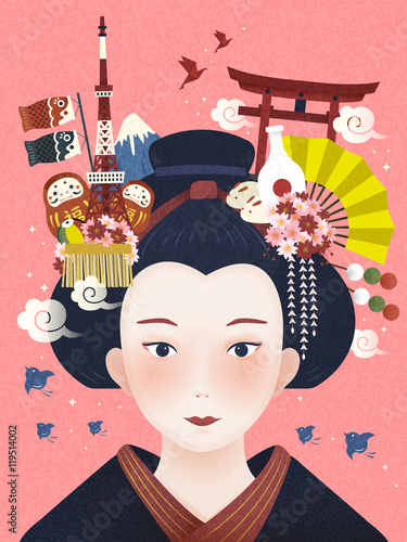 Japanese beautiful geisha