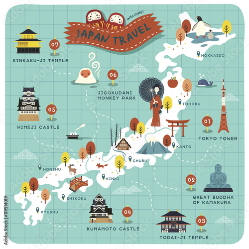 Japan travel map