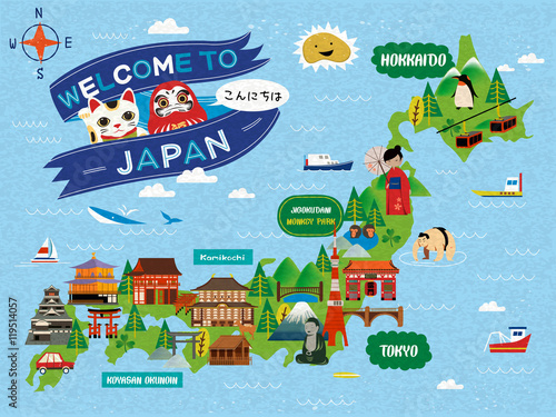 Attractive Japan travel map