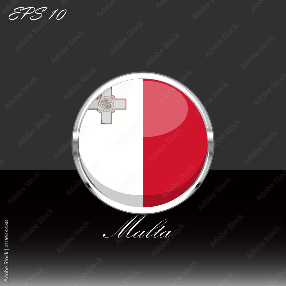 Vecteur Stock Malta flag isolated on black background. Malta flag