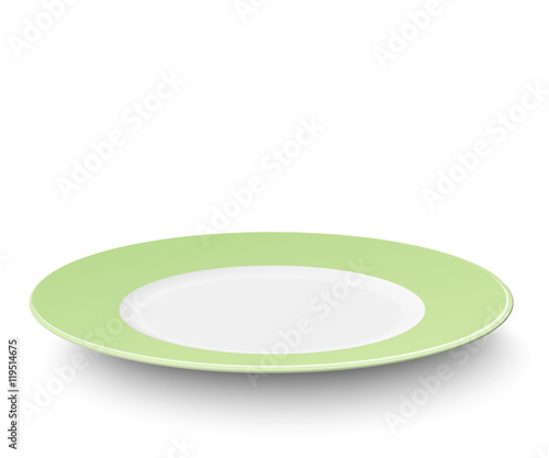 Empty plate with light green pattern