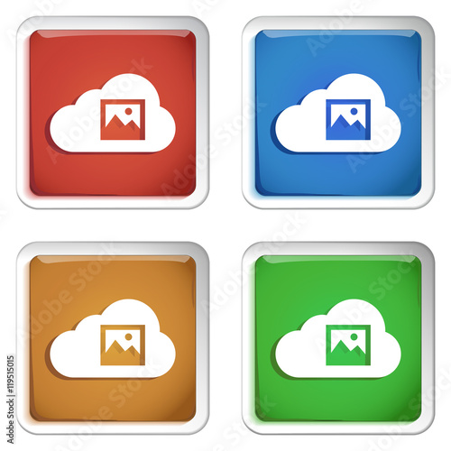 ikona kwadratowy plastikowy przycisk wektor