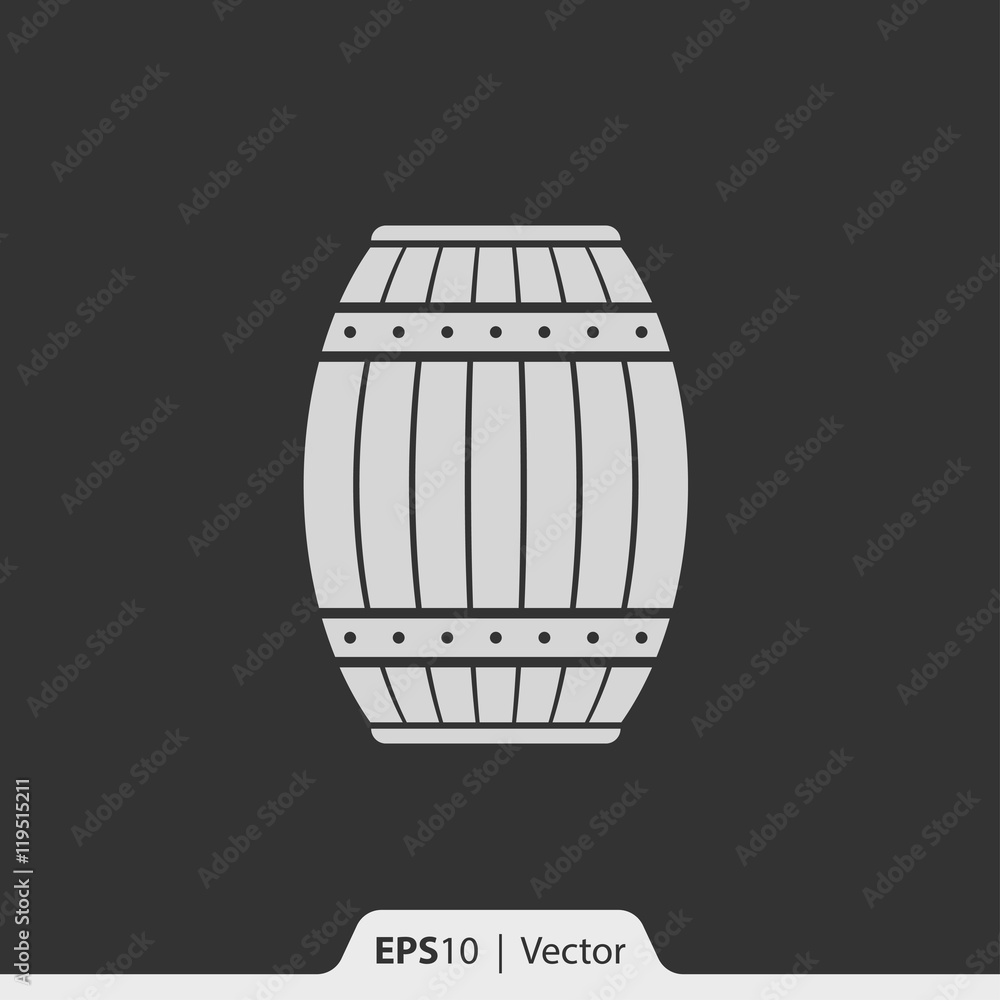 Wood barrel vector icon for web and mobile Wood barrel vector icon for web and mobile