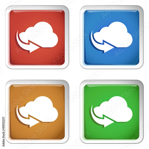 ikona kwadratowy plastikowy przycisk wektor