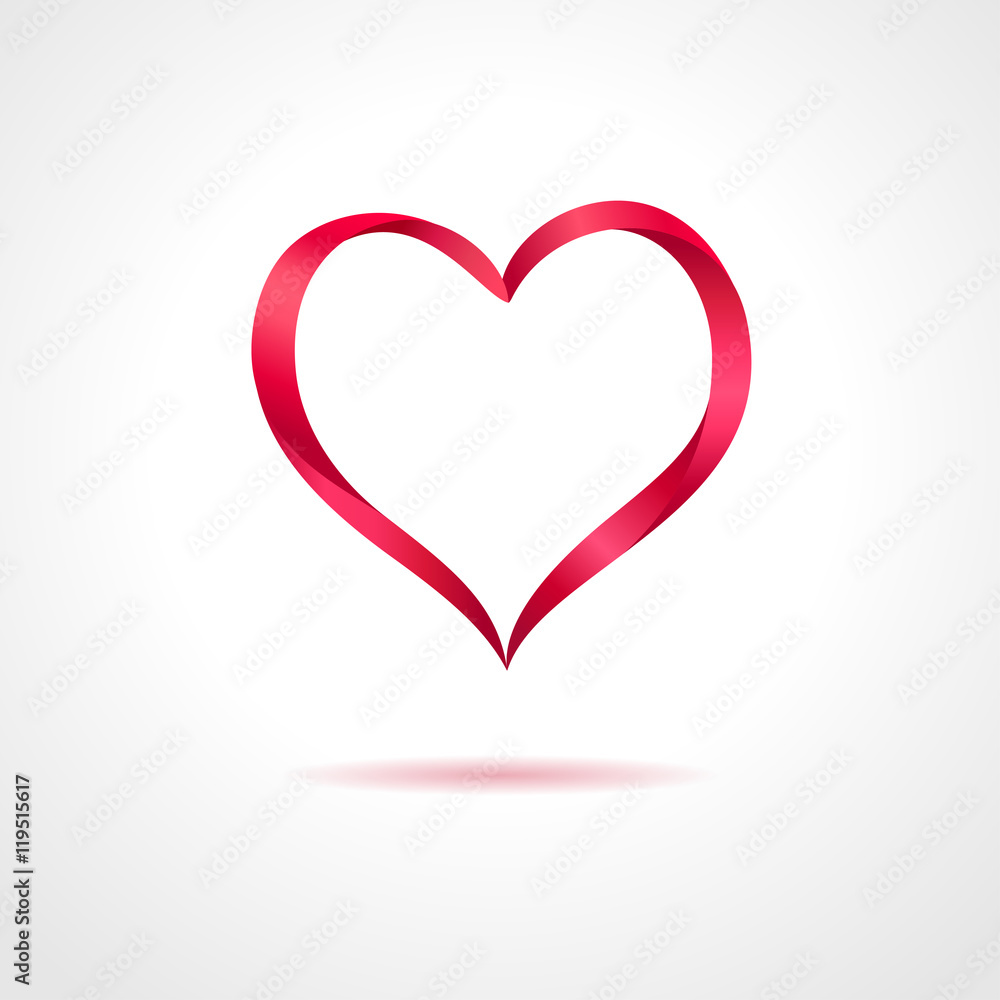 Abstract red heart on gray background. Vector creative concept Abstract red heart on gray background. Vector creative concept